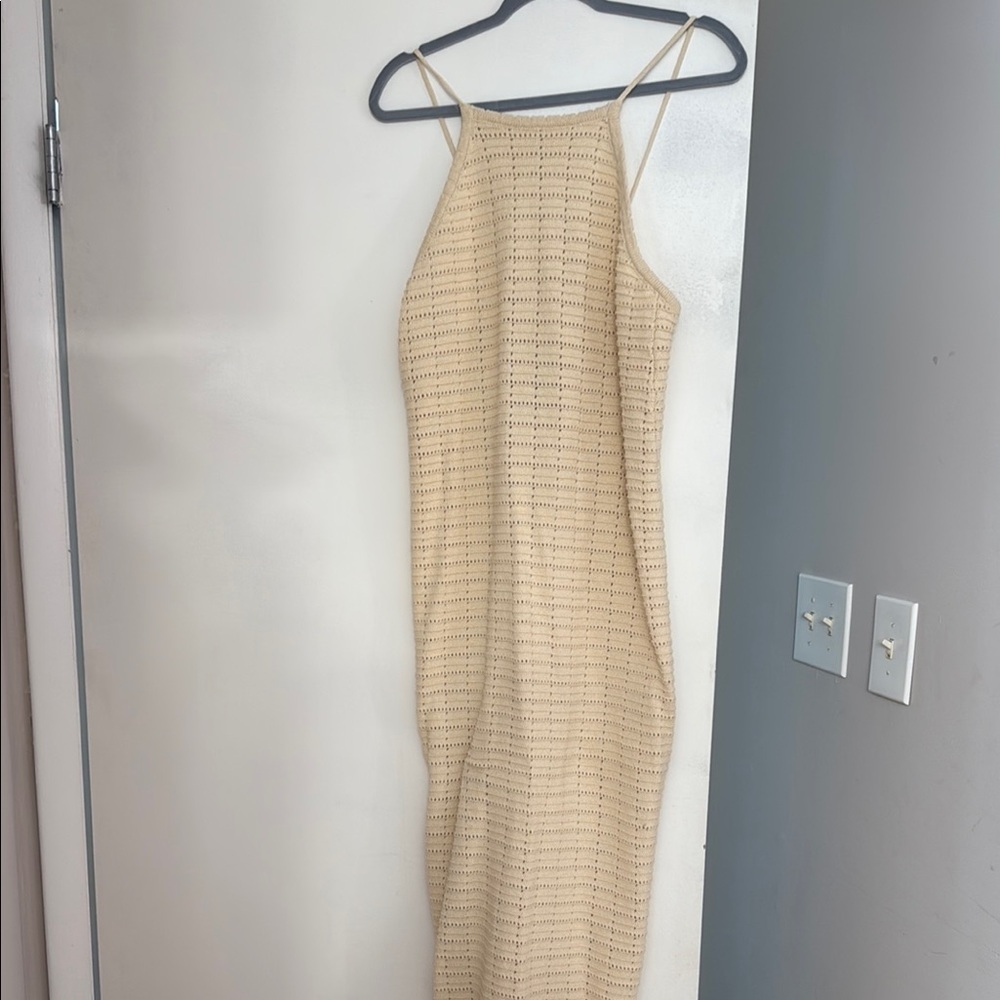 Free People Tan Backless Dress